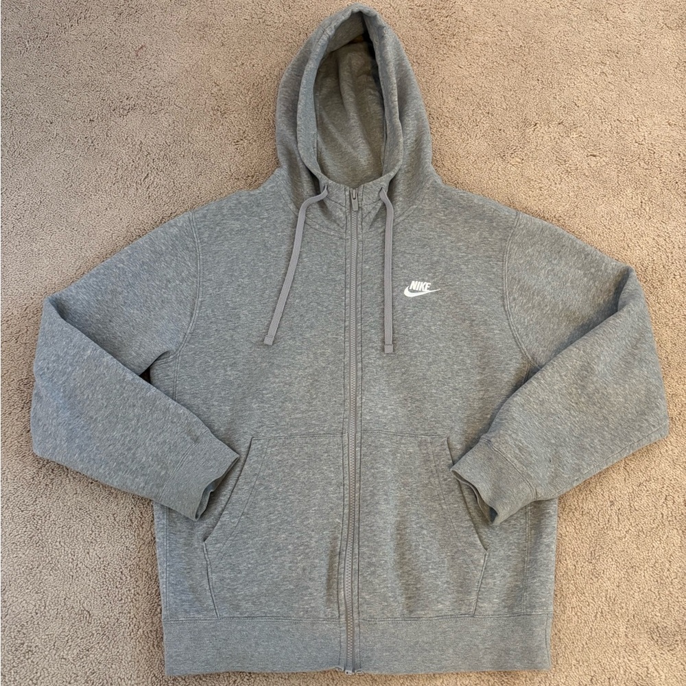 Men’s Nike Grey Sportswear Fleece Full Zip Up